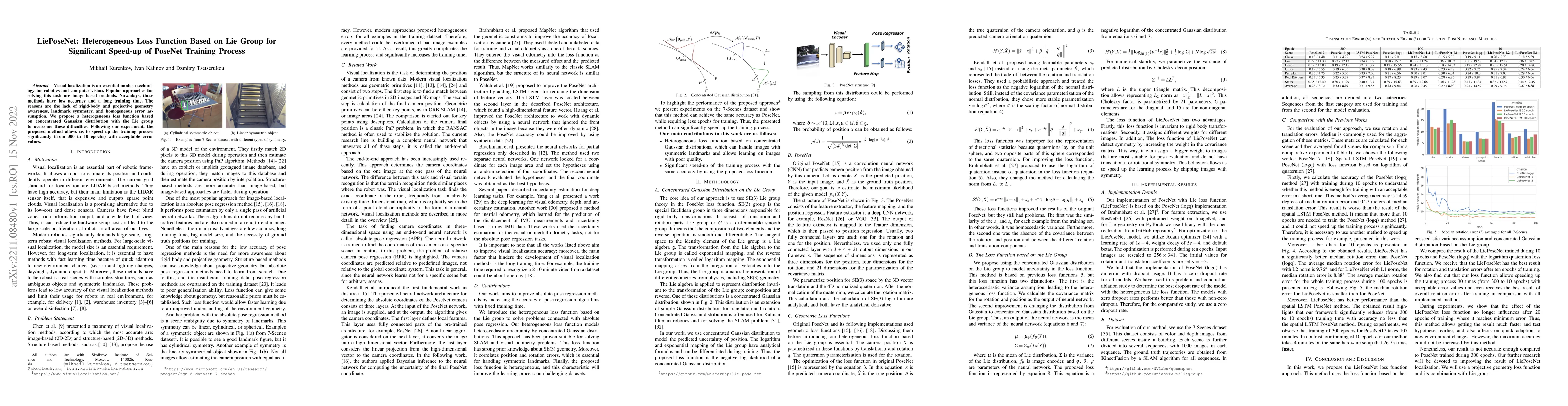 Thumbnail for LiePoseNet: Heterogeneous Loss Function Based on Lie Group for
  Significant Speed-up of PoseNet Training Process