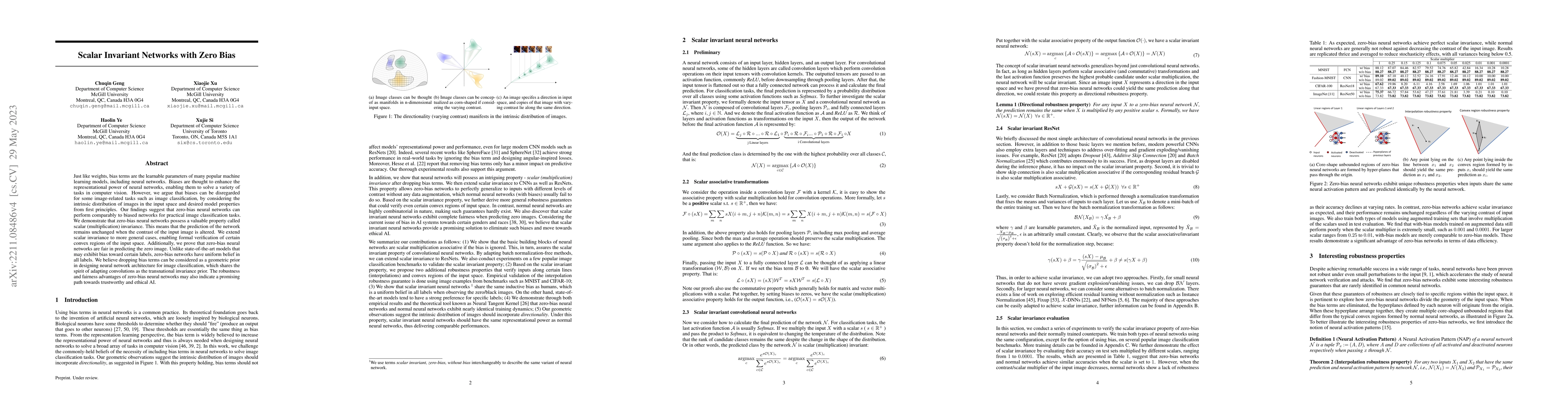 Thumbnail for Scalar Invariant Networks with Zero Bias