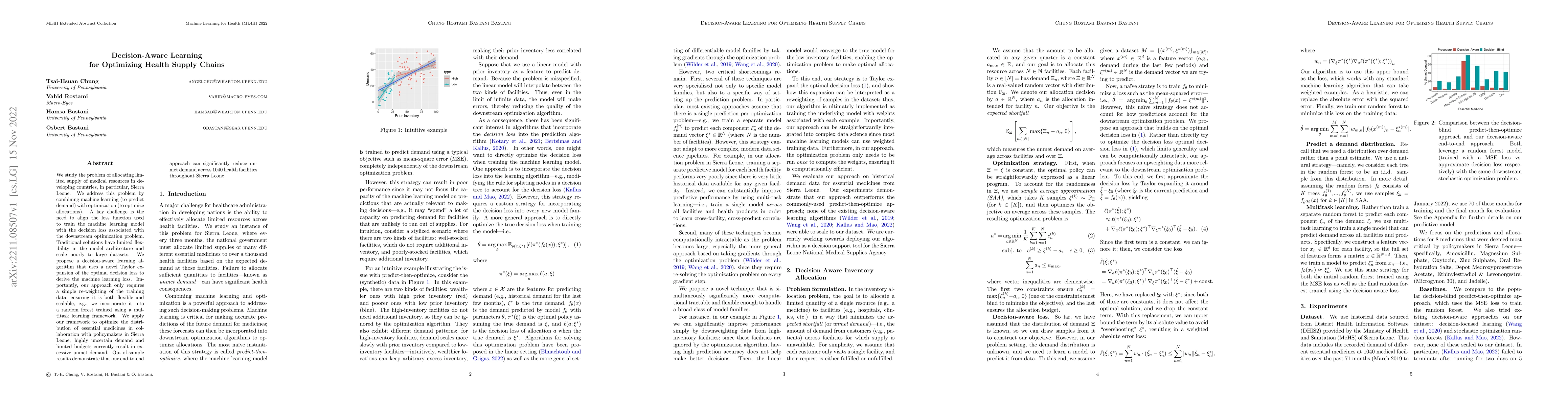 Thumbnail for Decision-Aware Learning for Optimizing Health Supply Chains