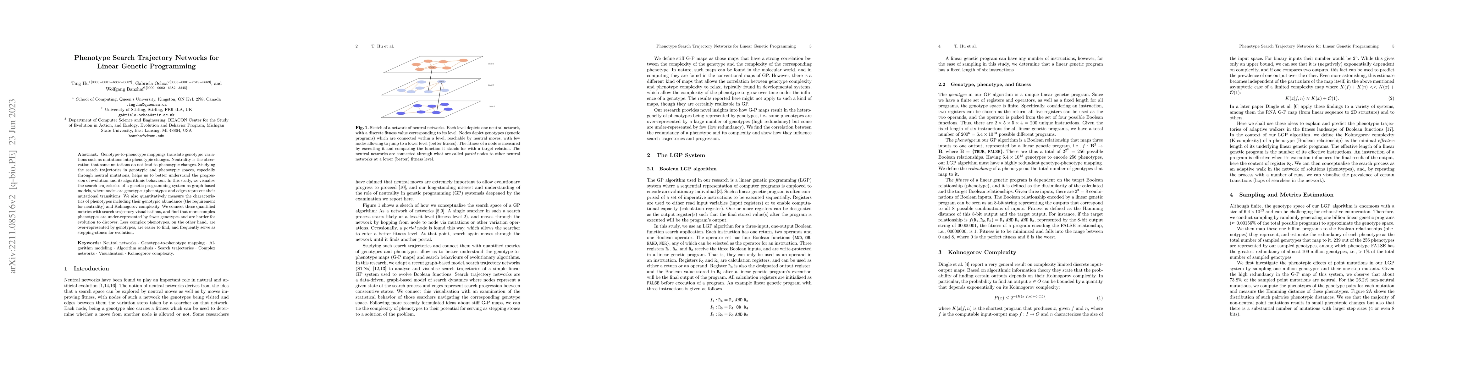Thumbnail for Phenotype Search Trajectory Networks for Linear Genetic Programming