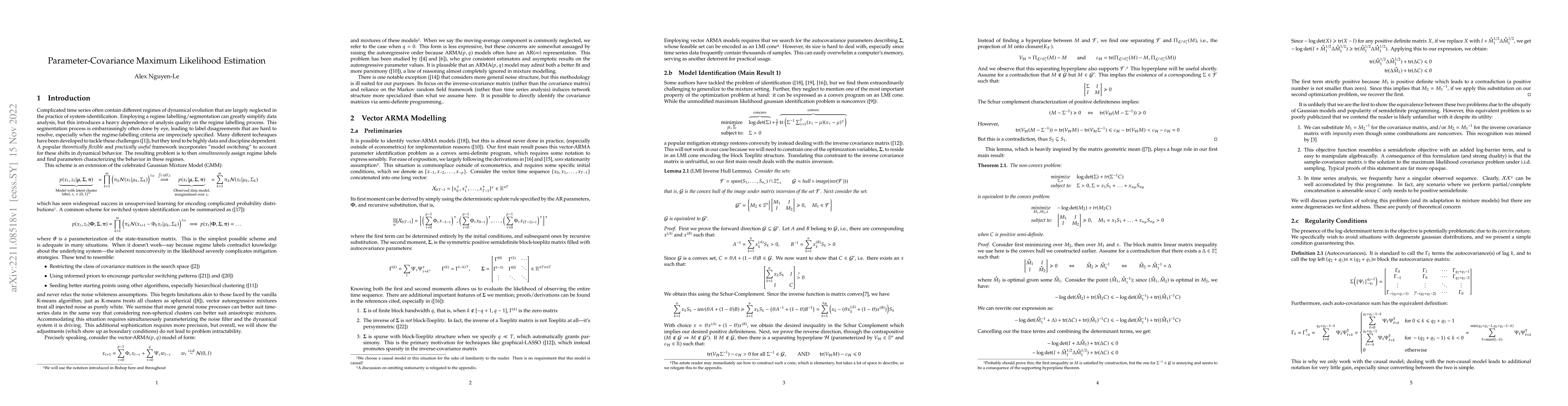 Thumbnail for Parameter-Covariance Maximum Likelihood Estimation
