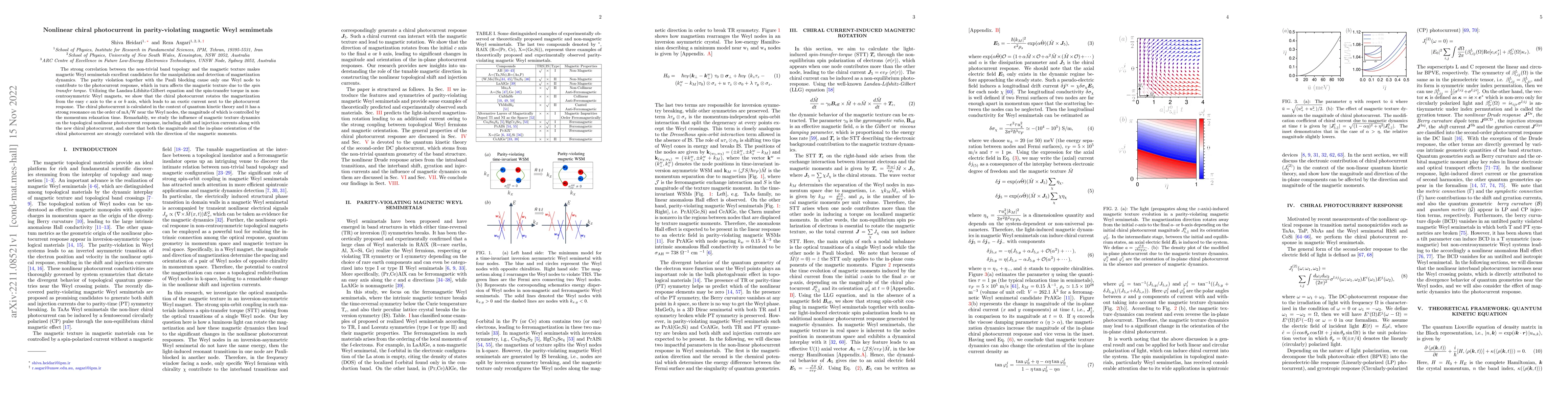 Thumbnail for Nonlinear chiral photocurrent in parity-violating magnetic Weyl
  semimetals