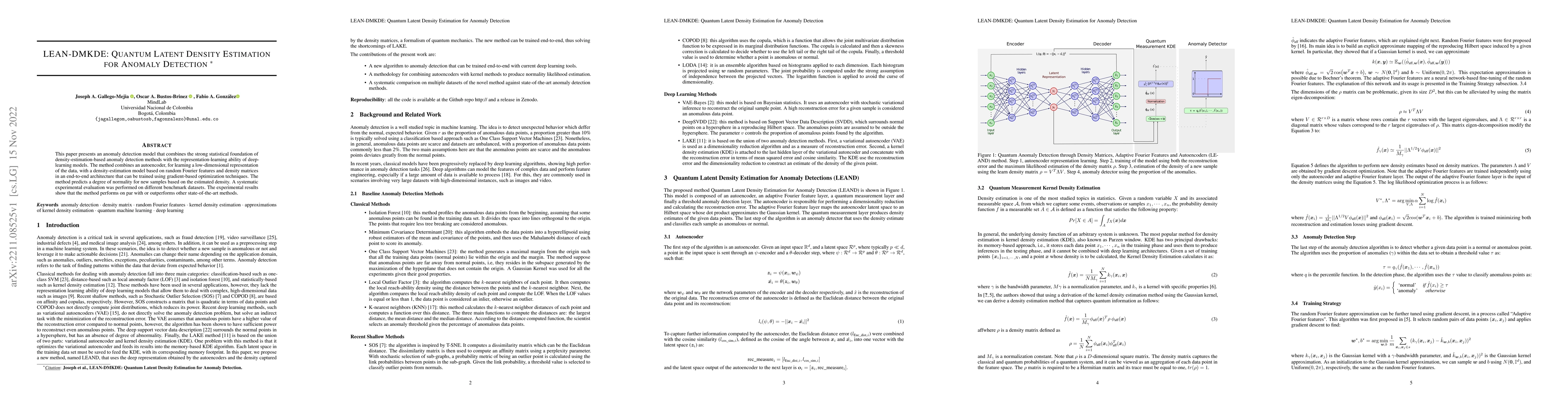 Thumbnail for LEAN-DMKDE: Quantum Latent Density Estimation for Anomaly Detection