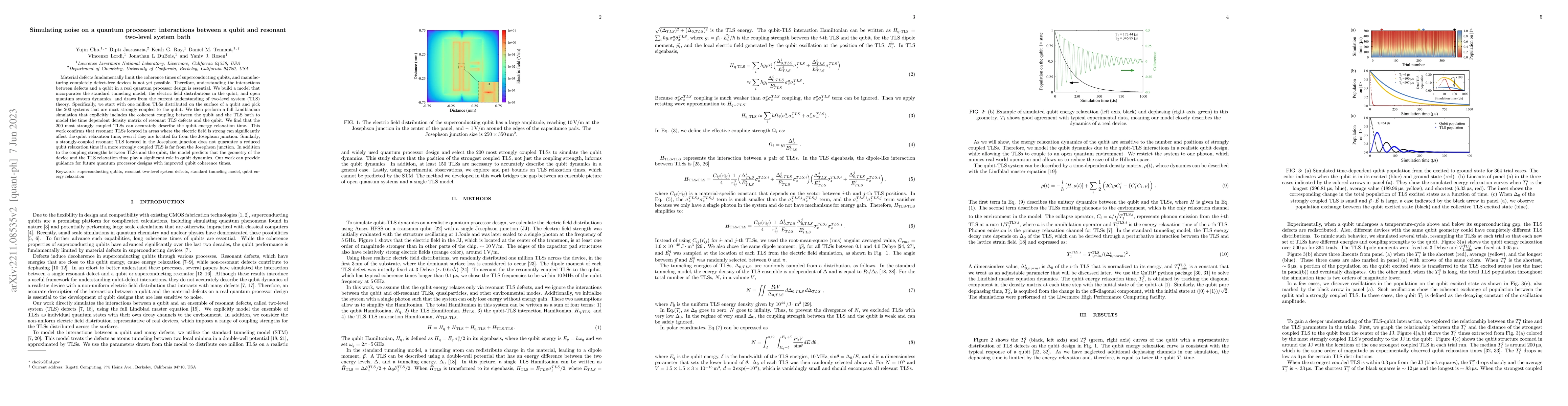 Thumbnail for Simulating noise on a quantum processor: interactions between a qubit
  and resonant two-level system bath