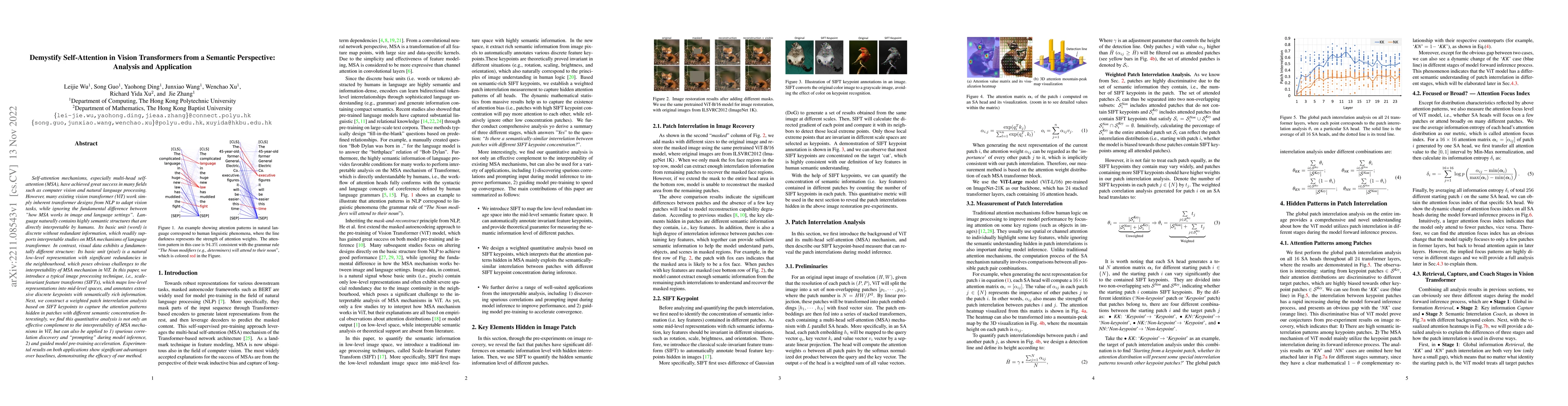 Thumbnail for Demystify Self-Attention in Vision Transformers from a Semantic
  Perspective: Analysis and Application