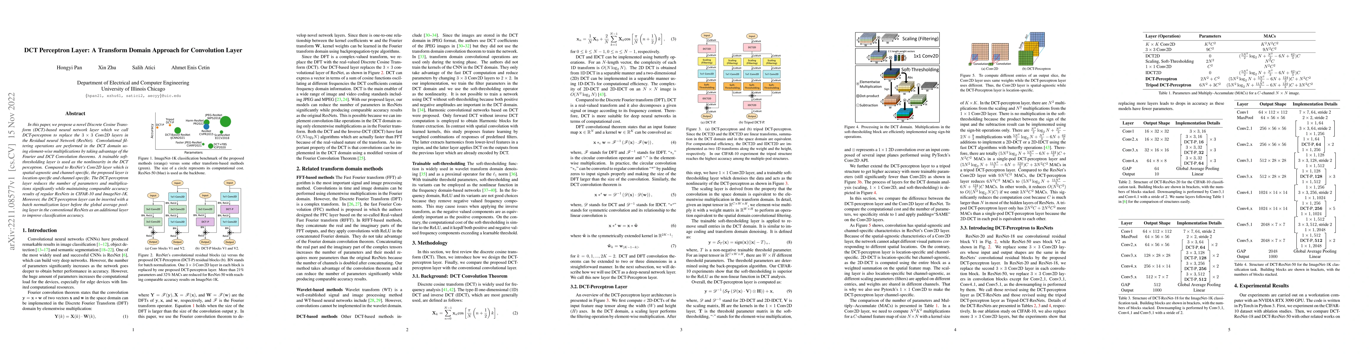 Thumbnail for DCT Perceptron Layer: A Transform Domain Approach for Convolution Layer