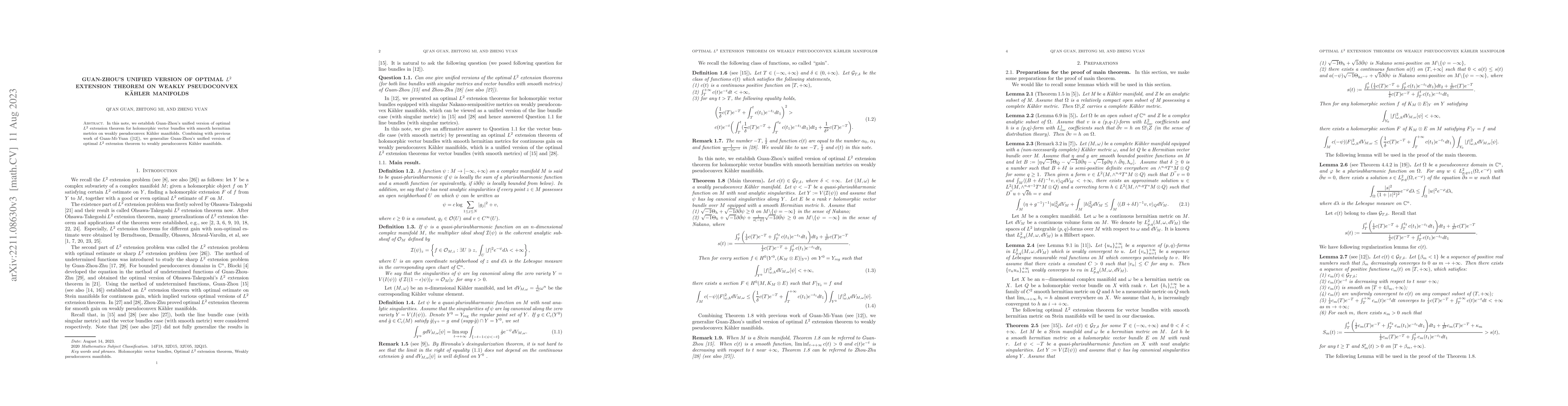 Thumbnail for A Remark on Optimal $L^2$ extension theorem for holomorphic vector
  bundles