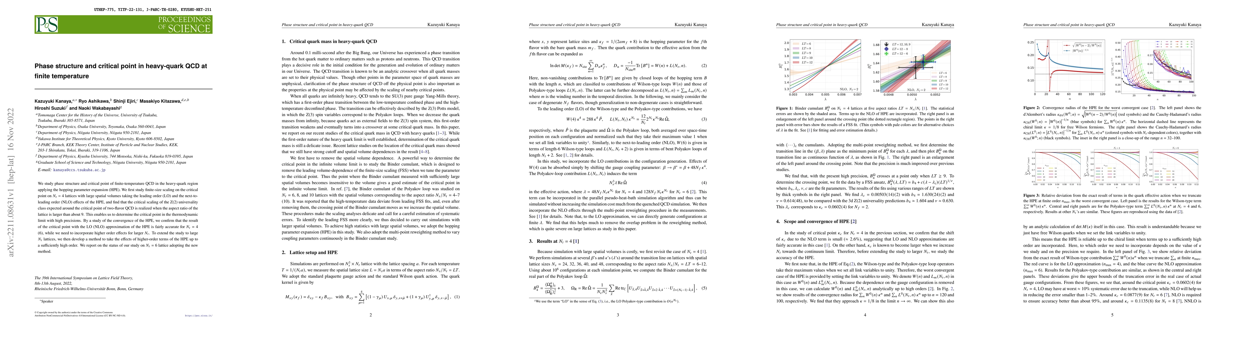 Thumbnail for Phase structure and critical point in heavy-quark QCD at finite
  temperature