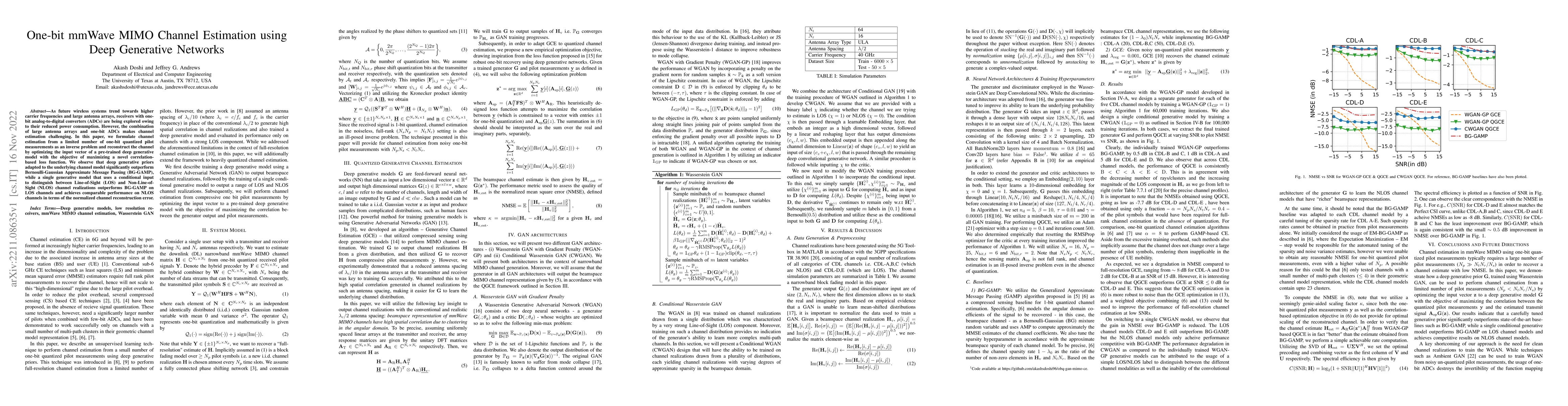 Thumbnail for One-bit mmWave MIMO Channel Estimation using Deep Generative Networks