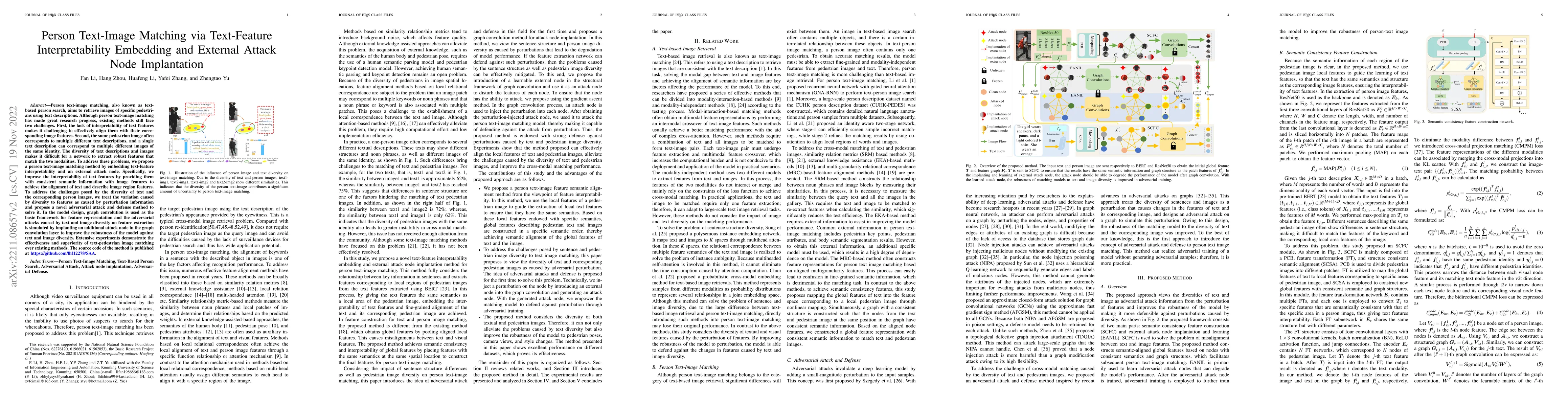 Thumbnail for Person Text-Image Matching via Text-Feature Interpretability Embedding
  and External Attack Node Implantation
