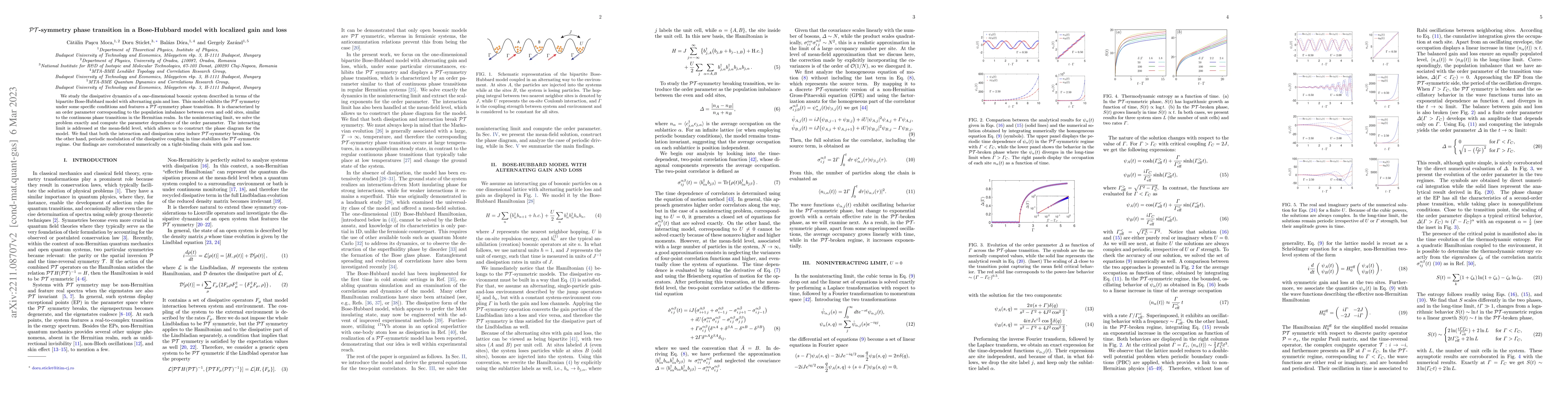 Thumbnail for $\mathcal{PT}$-symmetry phase transition in a Bose-Hubbard model with
  localized gain and loss