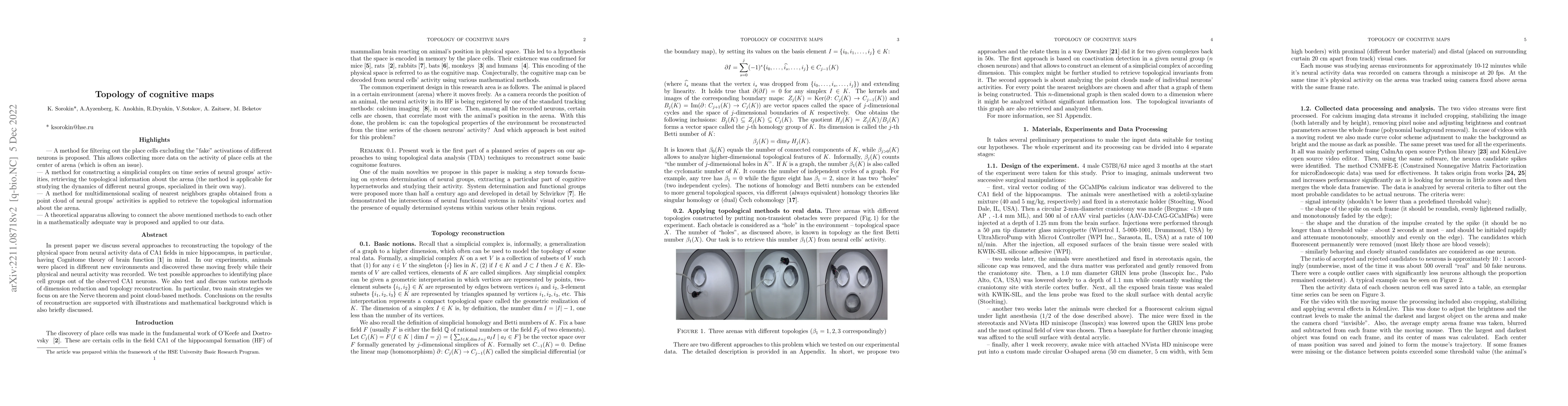 Thumbnail for Topology of cognitive maps