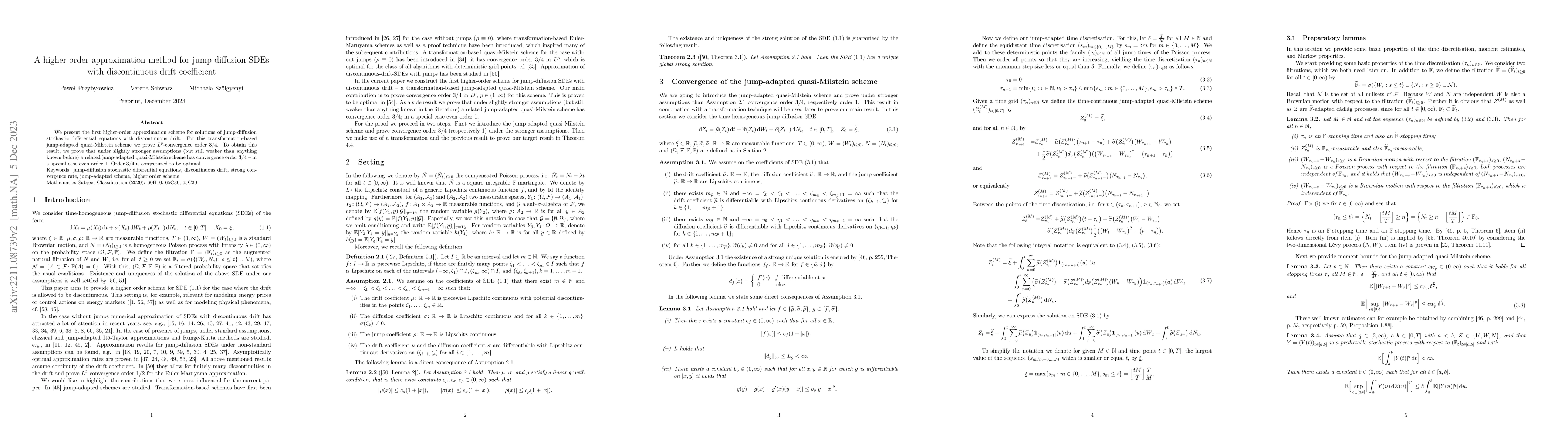 Thumbnail for A higher order approximation method for jump-diffusion SDEs with
  discontinuous drift coefficient