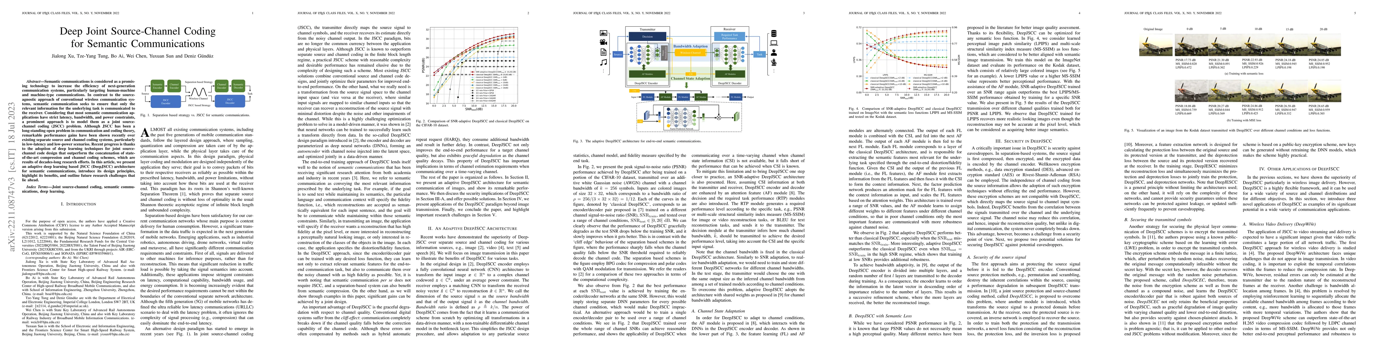 Thumbnail for Deep Joint Source-Channel Coding for Semantic Communications