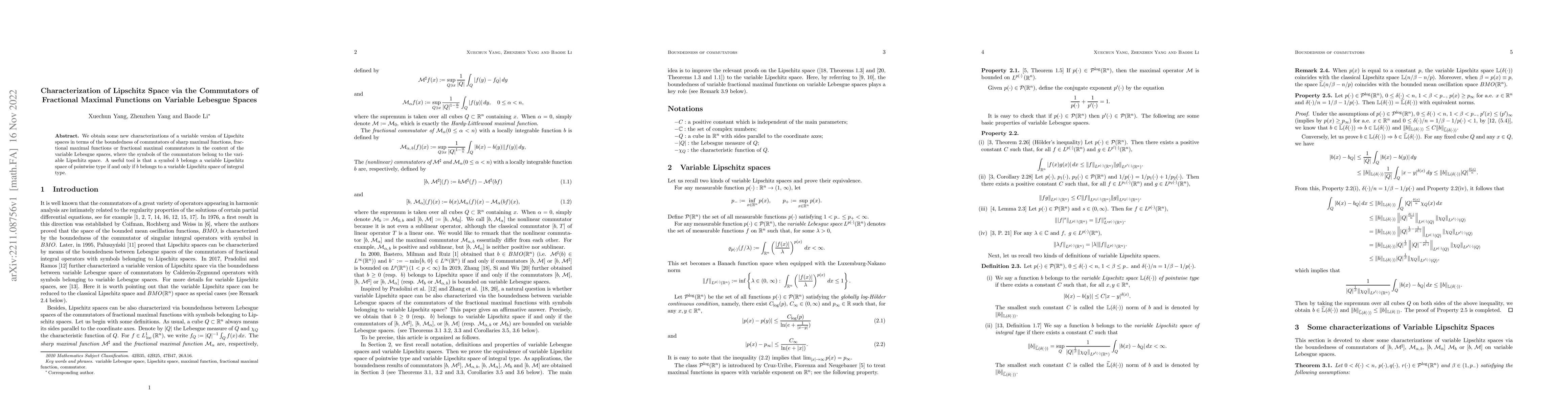 Thumbnail for Characterization of Lipschitz Space via the Commutators of Fractional
  Maximal Functions on Variable Lebesgue Spaces