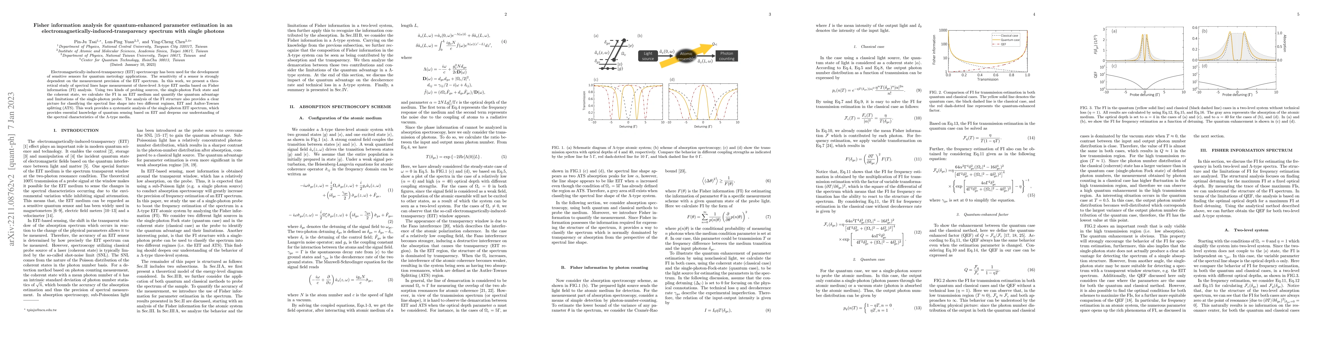 Thumbnail for Fisher information analysis on quantum-enhanced parameter estimation in
  electromagnetically-induced-transparency spectrum with single photons
