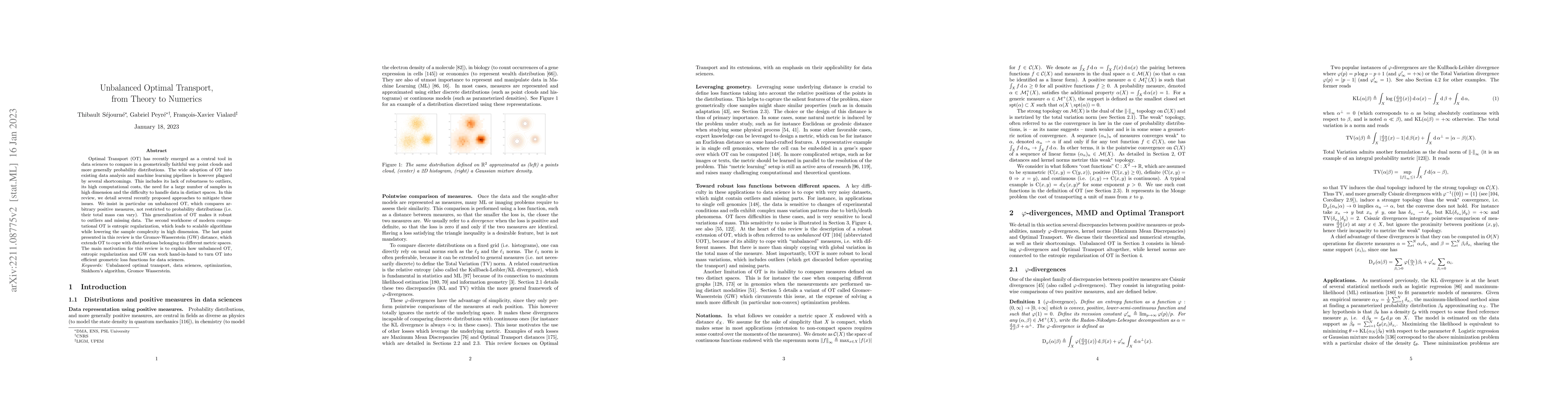 Thumbnail for Unbalanced Optimal Transport, from Theory to Numerics