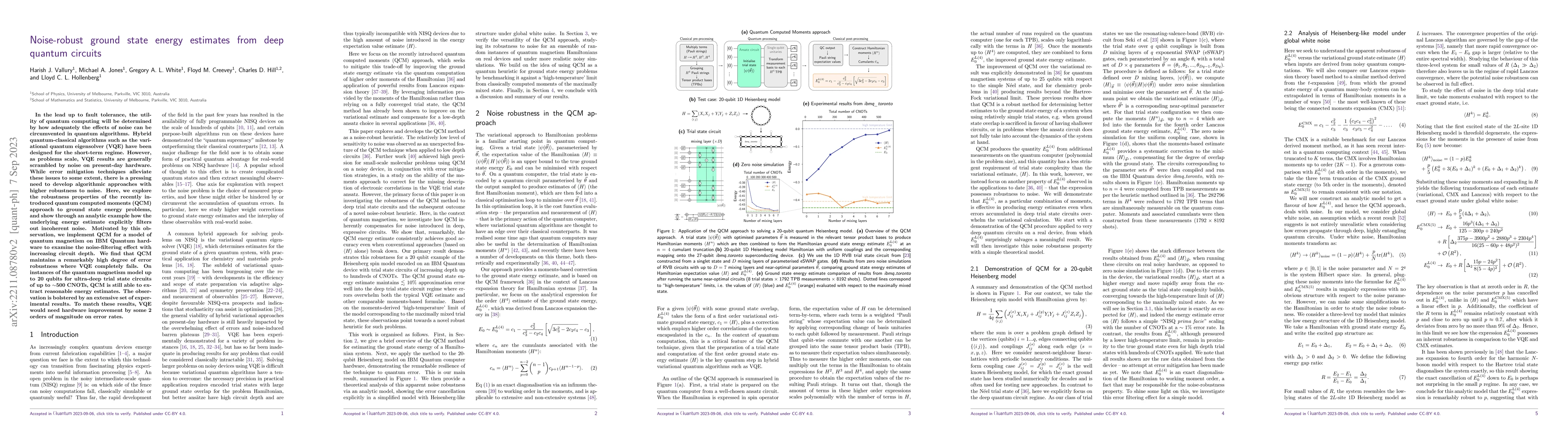 Thumbnail for Noise-robust ground state energy estimates from deep quantum circuits