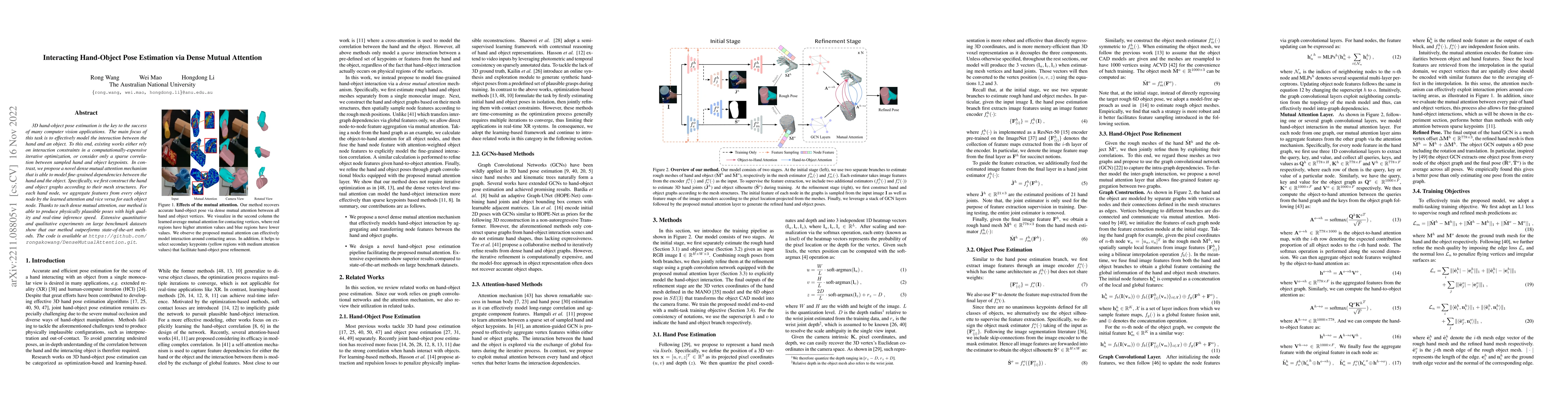 Thumbnail for Interacting Hand-Object Pose Estimation via Dense Mutual Attention