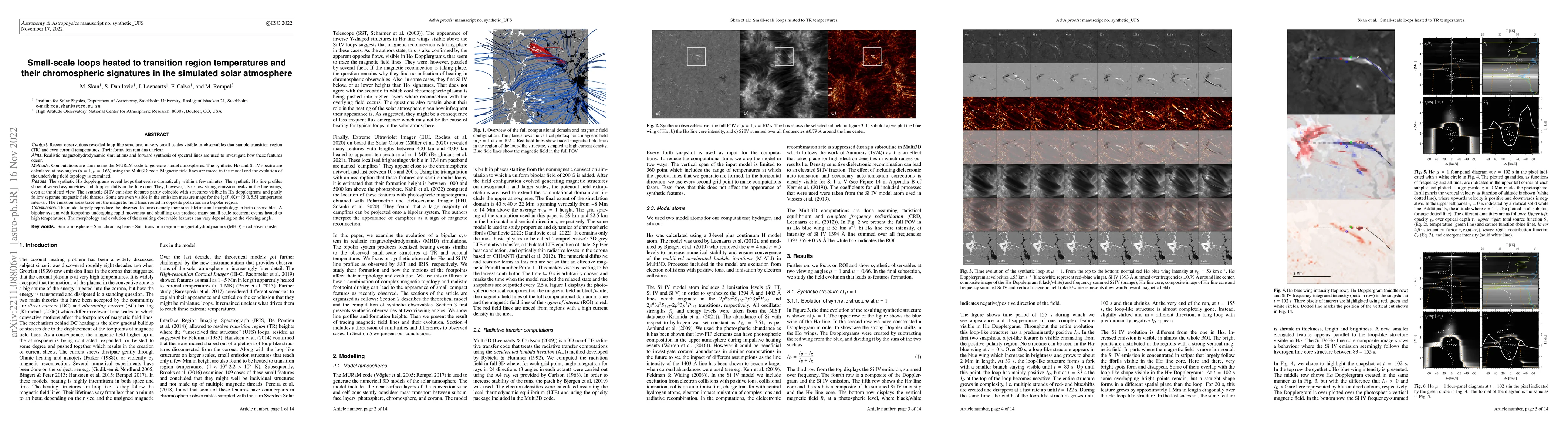 Thumbnail for Small-scale loops heated to transition region temperatures and their
  chromospheric signatures in the simulated solar atmosphere