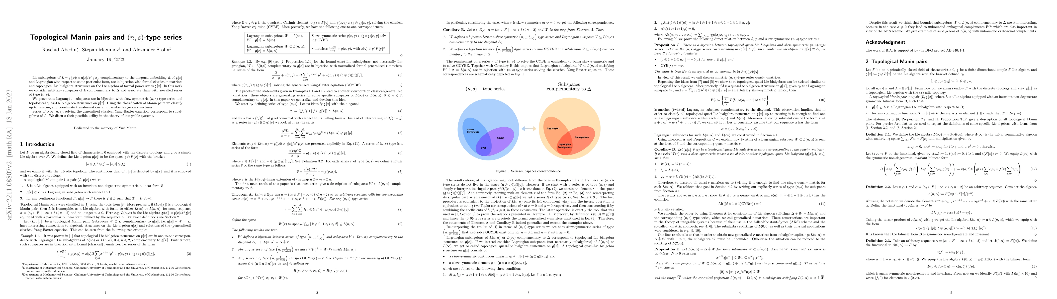 Thumbnail for Topological Manin pairs and $(n,s)$-type series