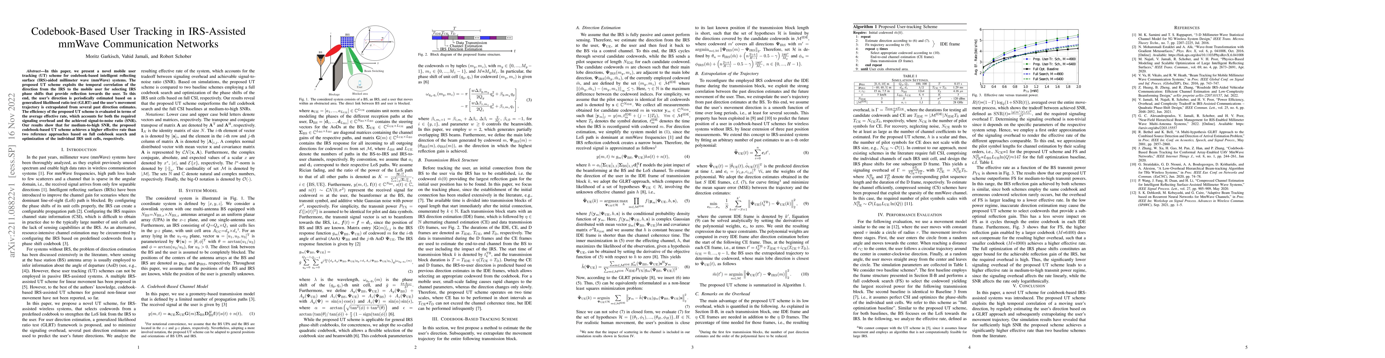 Thumbnail for Codebook-Based User Tracking in IRS-Assisted mmWave Communication
  Networks