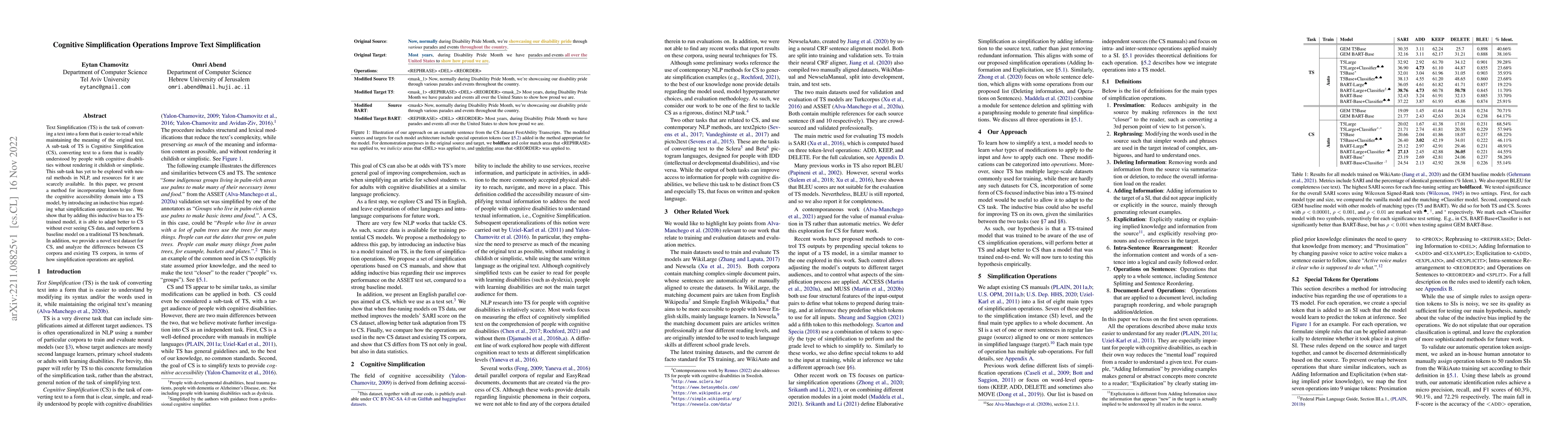 Thumbnail for Cognitive Simplification Operations Improve Text Simplification