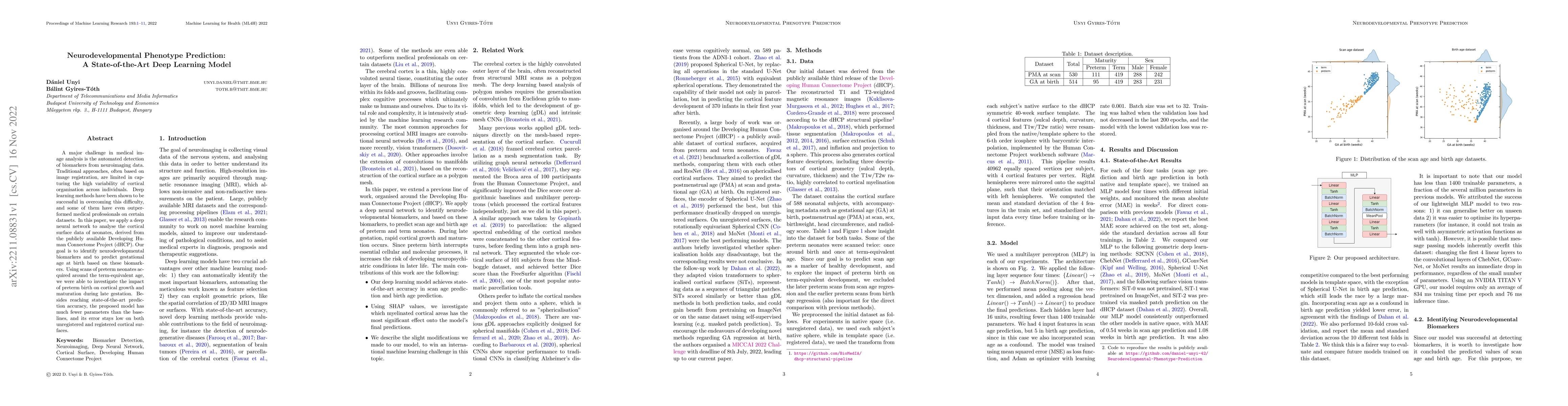 Thumbnail for Neurodevelopmental Phenotype Prediction: A State-of-the-Art Deep
  Learning Model