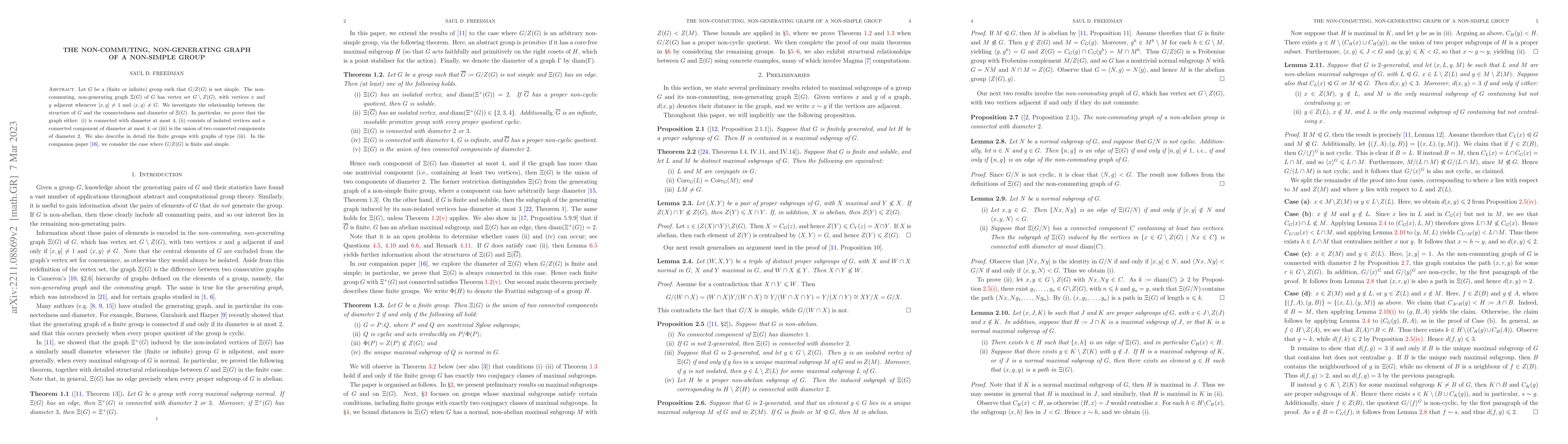 Thumbnail for The non-commuting, non-generating graph of a non-simple group