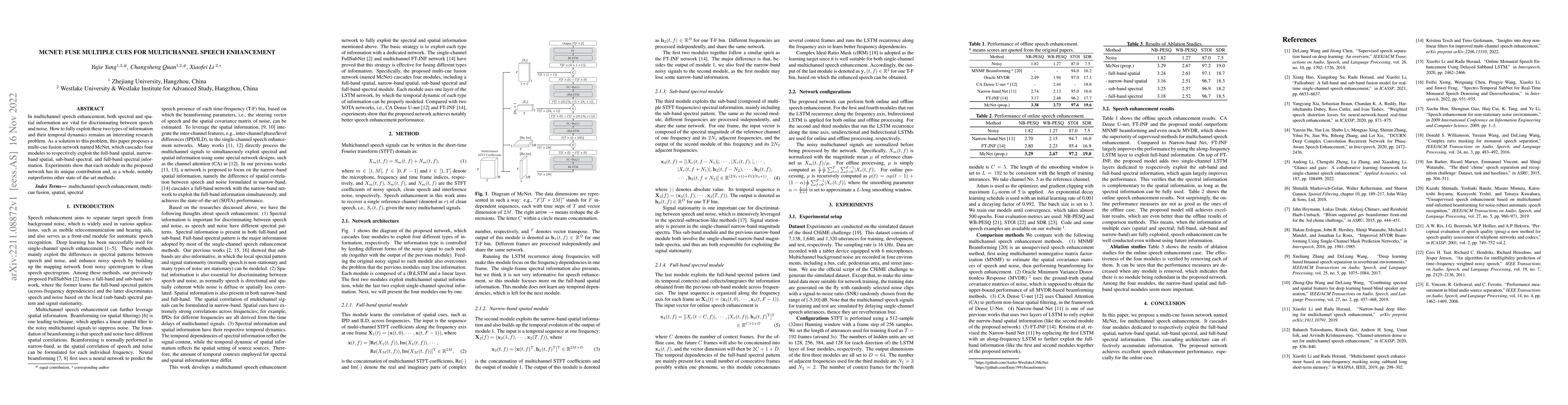 Thumbnail for McNet: Fuse Multiple Cues for Multichannel Speech Enhancement