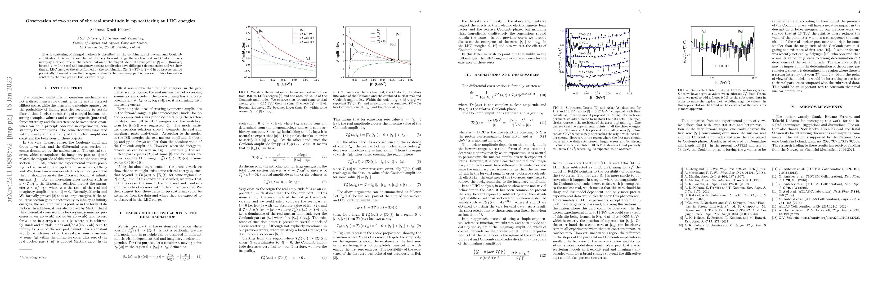 Thumbnail for Observation of two zeros of the real amplitude in pp scattering at LHC
  energies