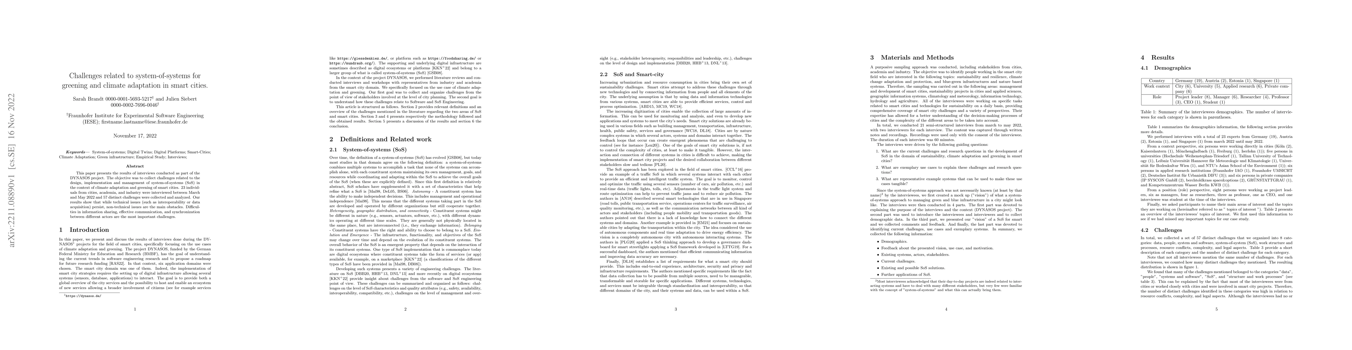 Thumbnail for Challenges related to system-of-systems for greening and climate
  adaptation in smart cities
