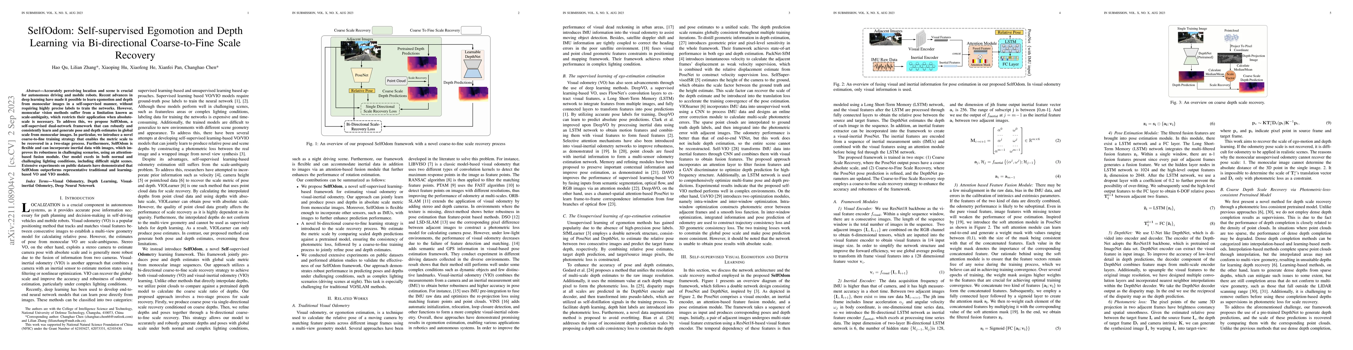 Thumbnail for SelfOdom: Self-supervised Egomotion and Depth Learning via
  Bi-directional Coarse-to-Fine Scale Recovery