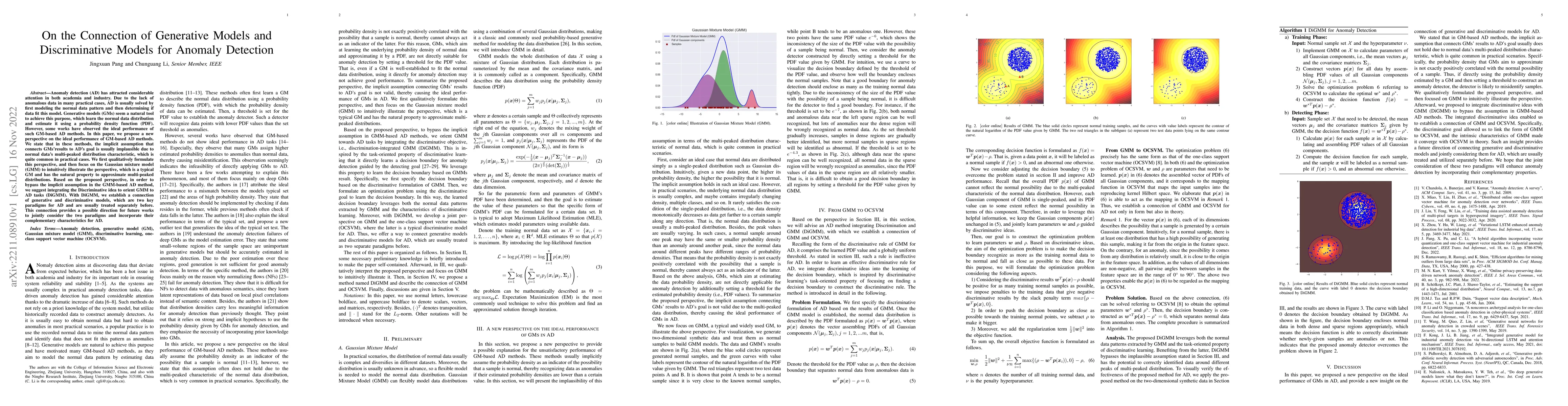 Thumbnail for On the Connection of Generative Models and Discriminative Models for
  Anomaly Detection