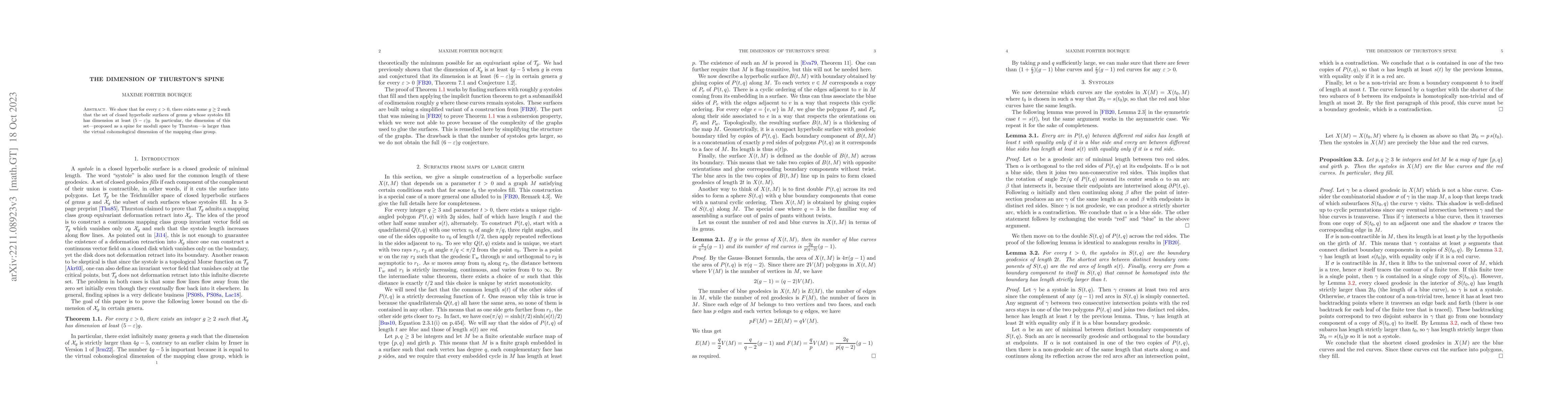 Thumbnail for The dimension of Thurston's spine