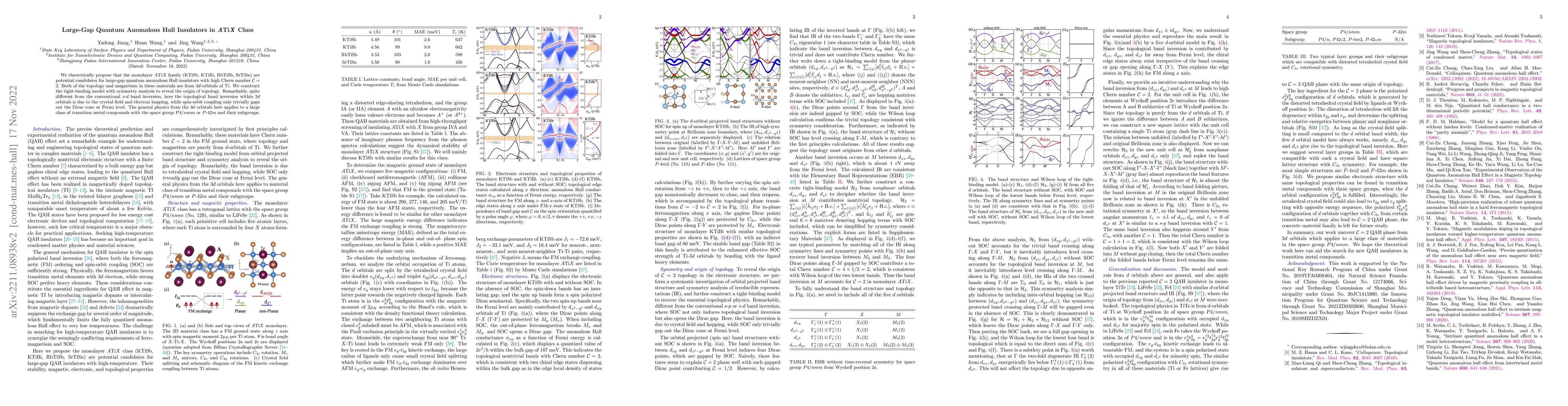 Thumbnail for Large-Gap Quantum Anomalous Hall Insulators in $A$Ti$X$ Class