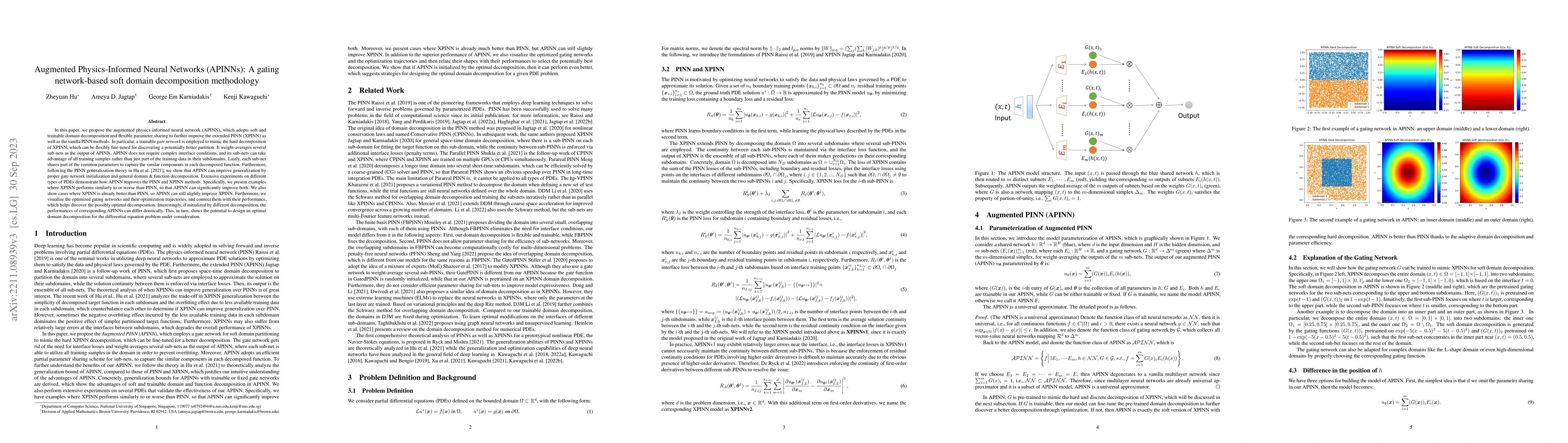 Thumbnail for Augmented Physics-Informed Neural Networks (APINNs): A gating
  network-based soft domain decomposition methodology