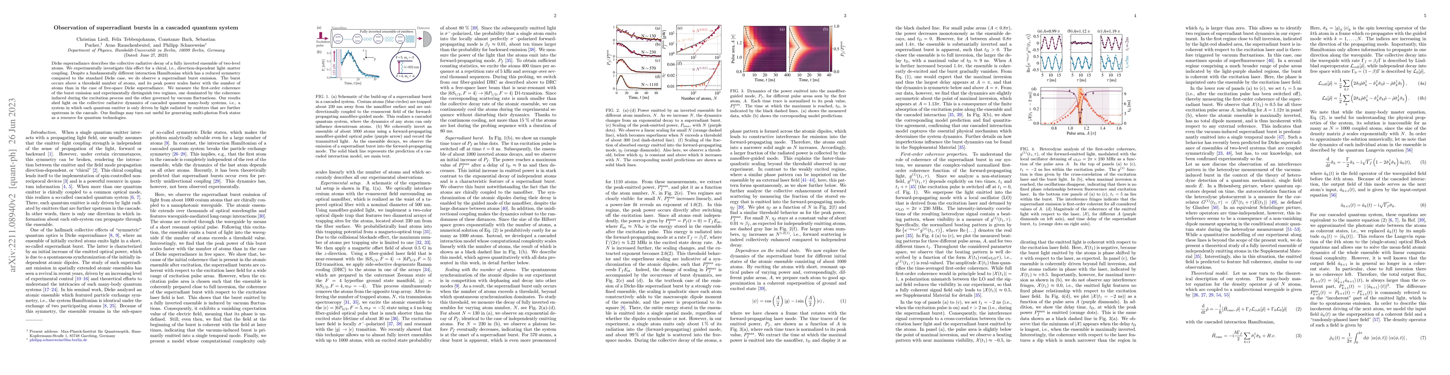 Thumbnail for Observation of superradiant bursts in a cascaded quantum system