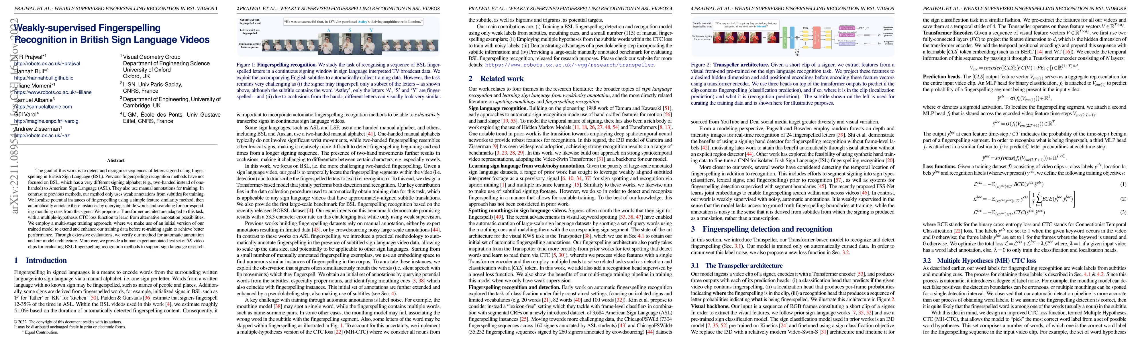 Thumbnail for Weakly-supervised Fingerspelling Recognition in British Sign Language
  Videos