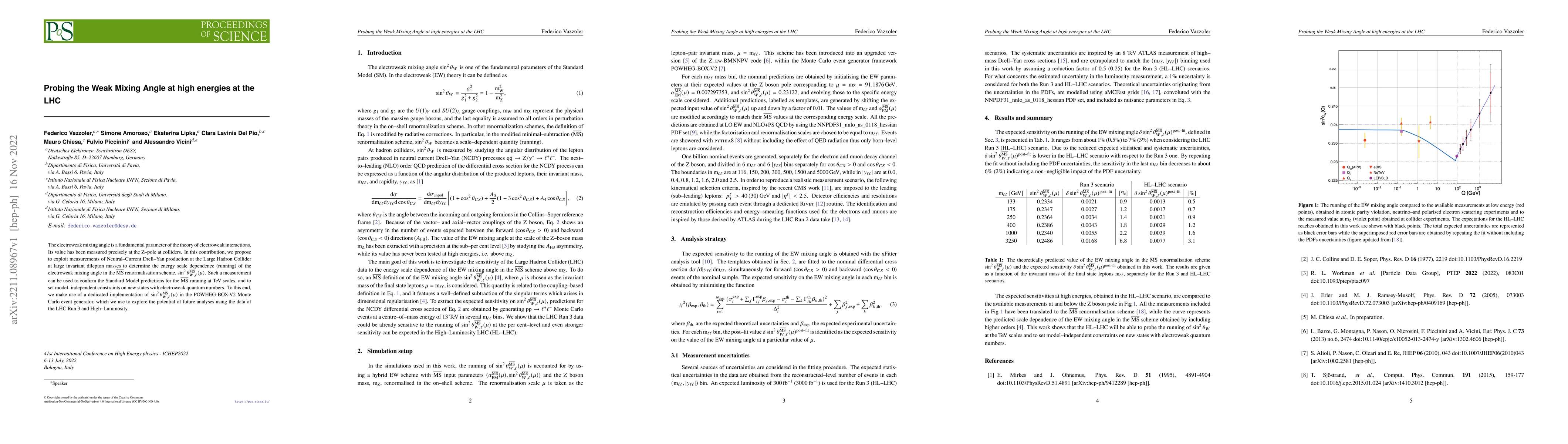 Thumbnail for Probing the Weak Mixing Angle at high energies at the LHC