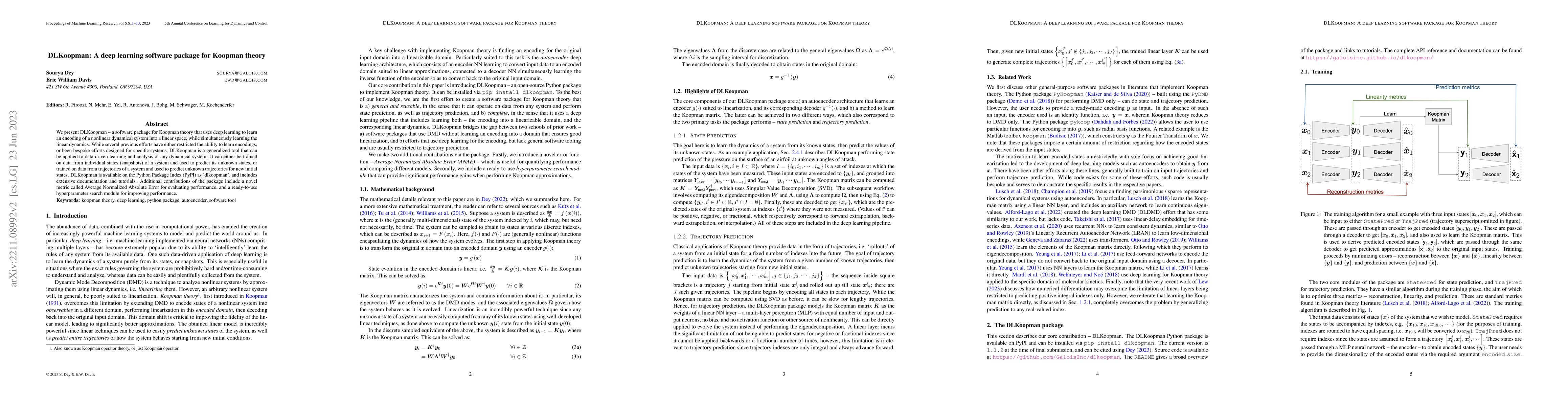 Thumbnail for DLKoopman: A deep learning software package for Koopman theory