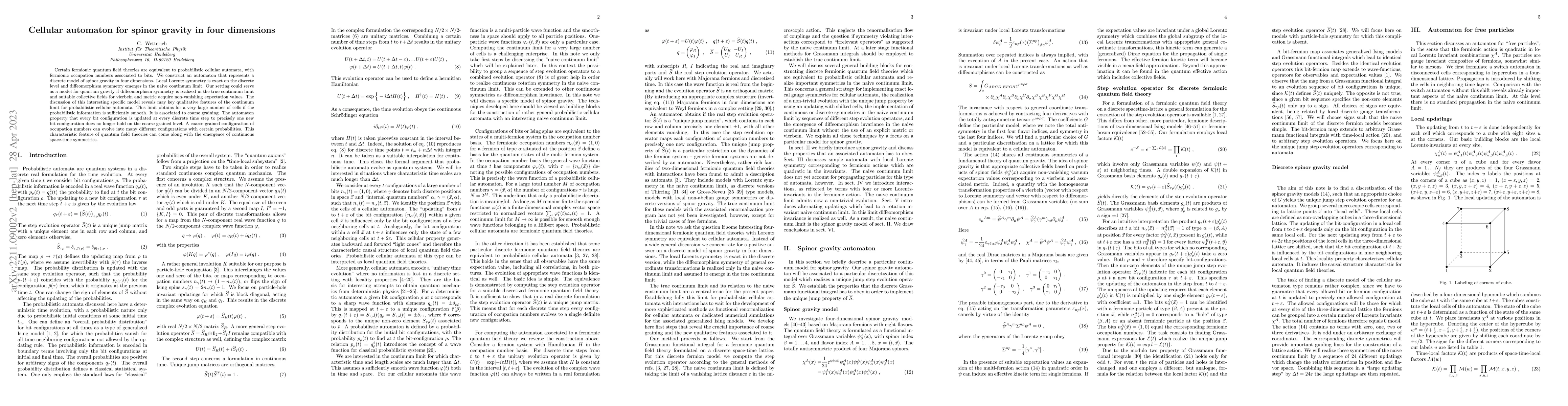 Thumbnail for Cellular automaton for spinor gravity in four dimensions
