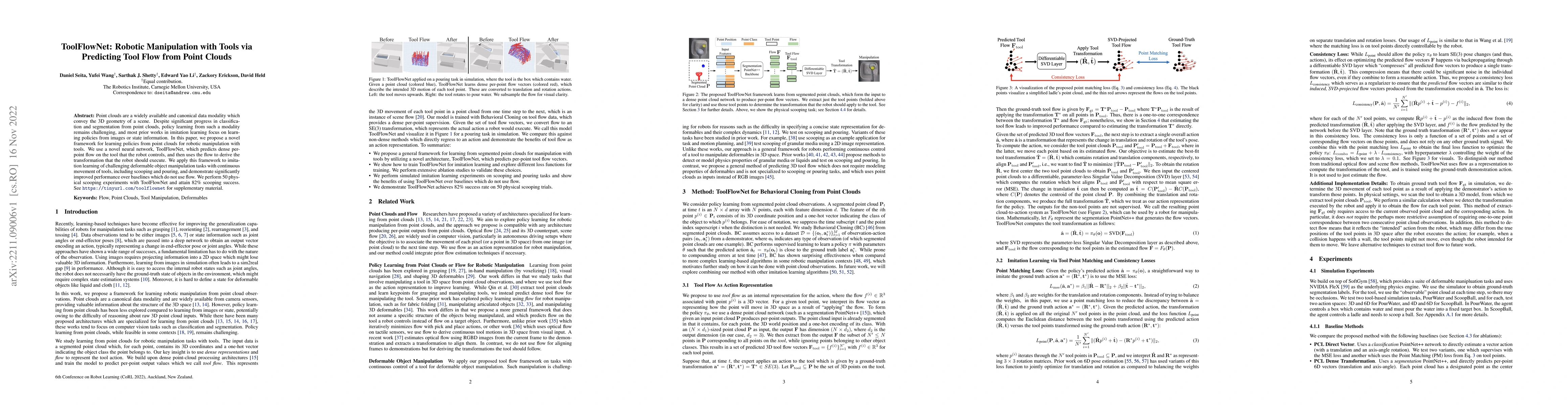 Thumbnail for ToolFlowNet: Robotic Manipulation with Tools via Predicting Tool Flow
  from Point Clouds