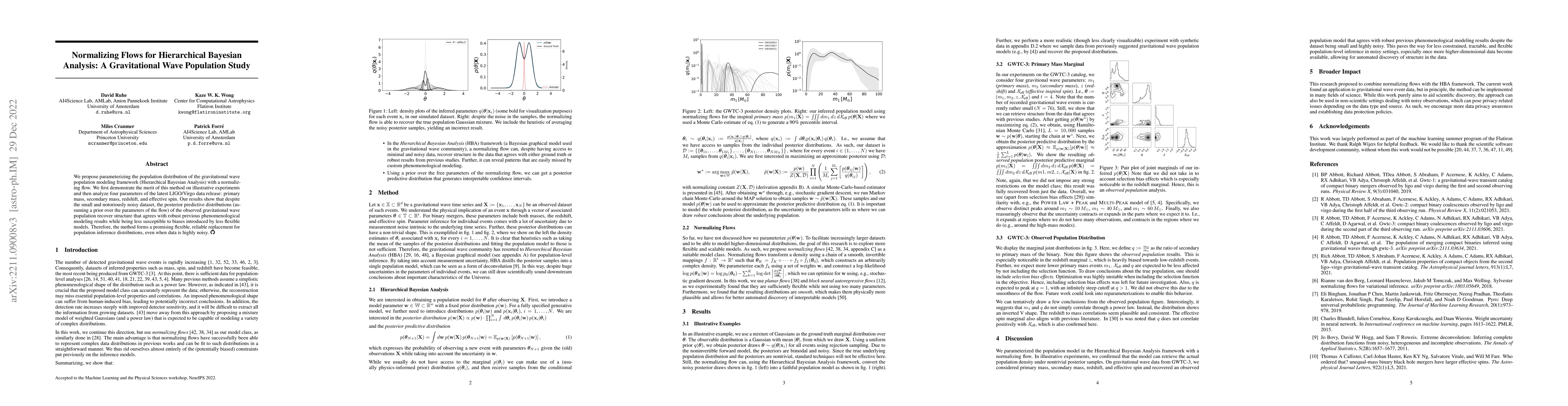 Thumbnail for Normalizing Flows for Hierarchical Bayesian Analysis: A Gravitational
  Wave Population Study