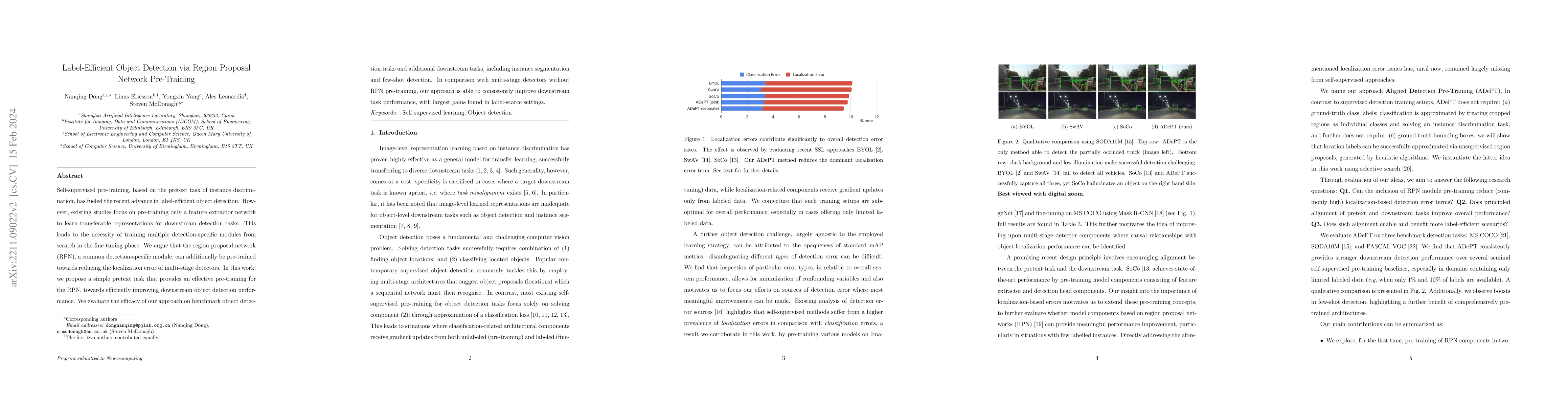 Thumbnail for Label-Efficient Object Detection via Region Proposal Network
  Pre-Training