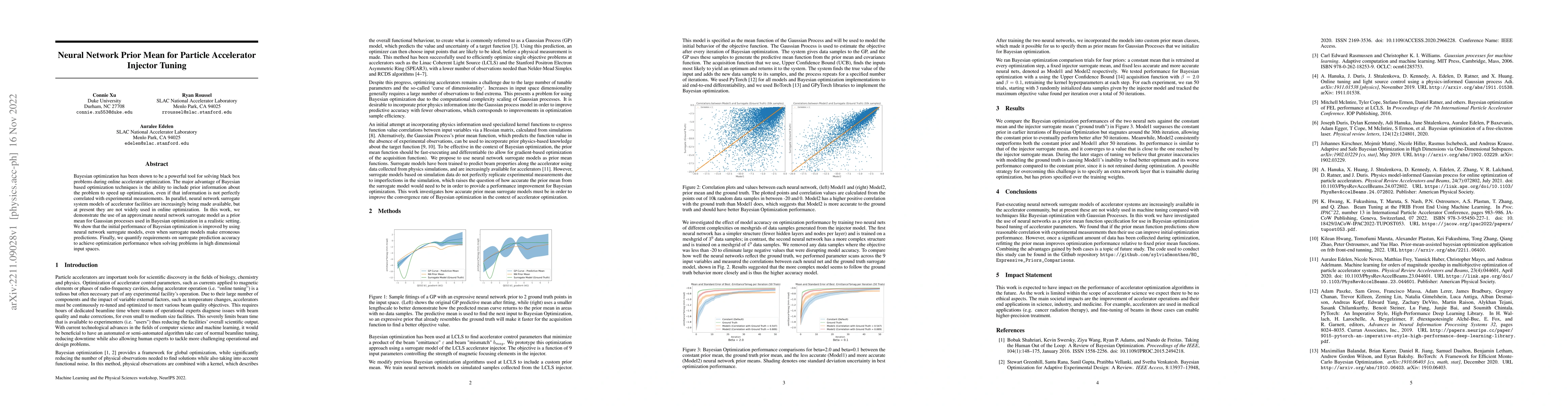 Thumbnail for Neural Network Prior Mean for Particle Accelerator Injector Tuning
