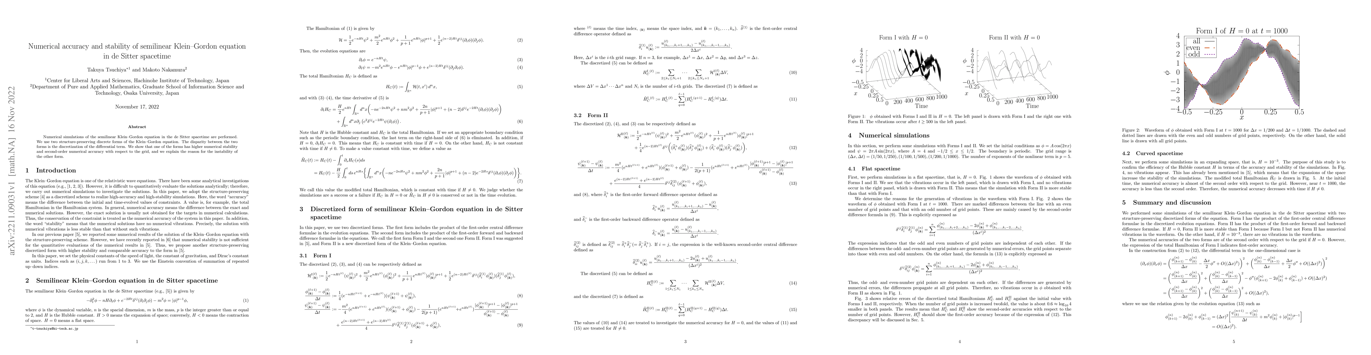 Thumbnail for Numerical accuracy and stability of semilinear Klein--Gordon equation in
  de Sitter spacetime