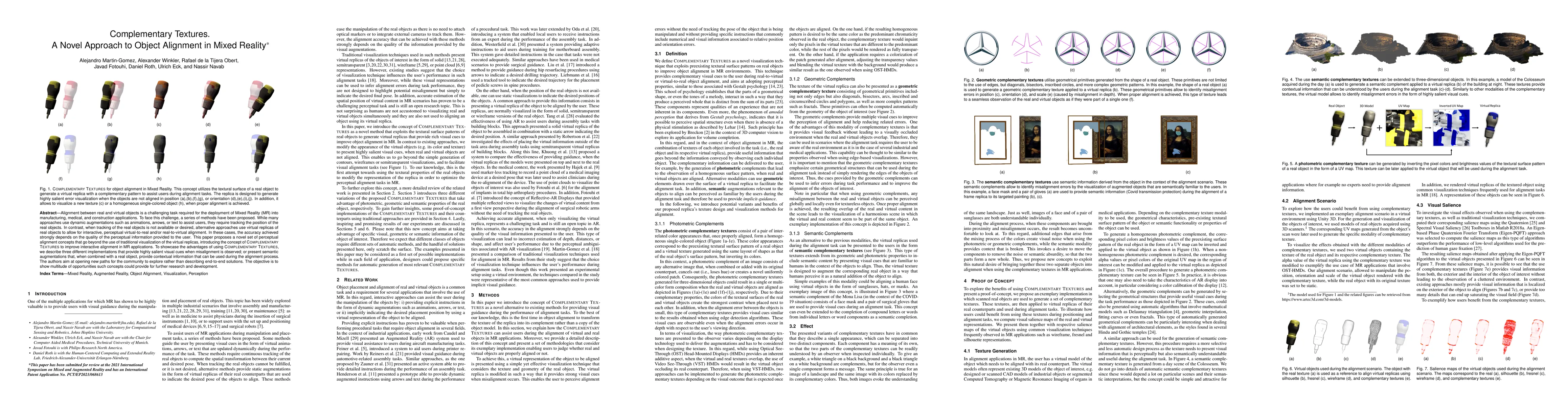 Thumbnail for Complementary Textures. A Novel Approach to Object Alignment in Mixed
  Reality
