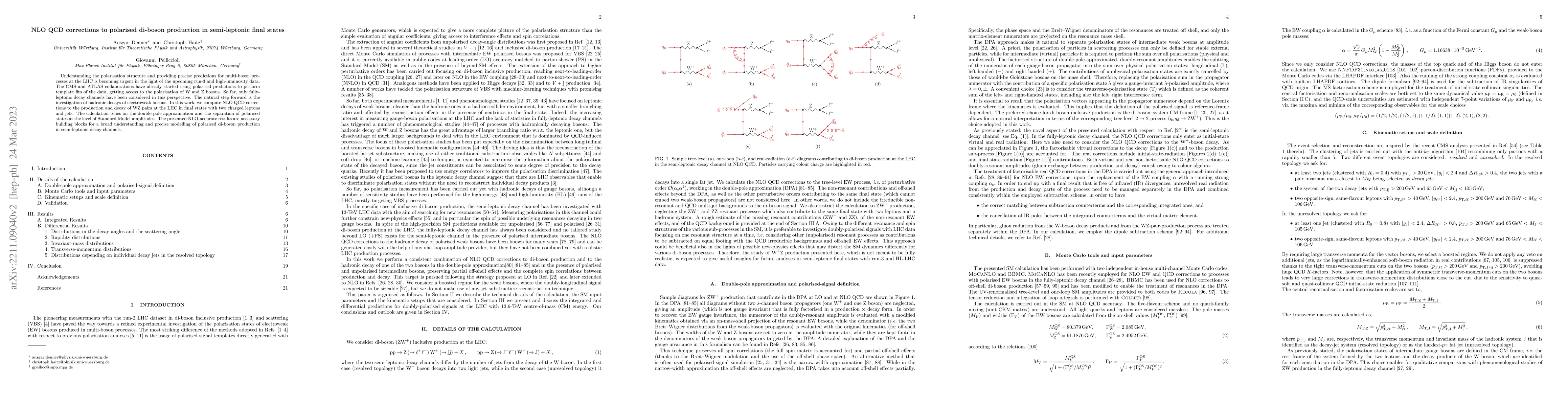 Thumbnail for NLO QCD corrections to polarised di-boson production in semi-leptonic
  final states