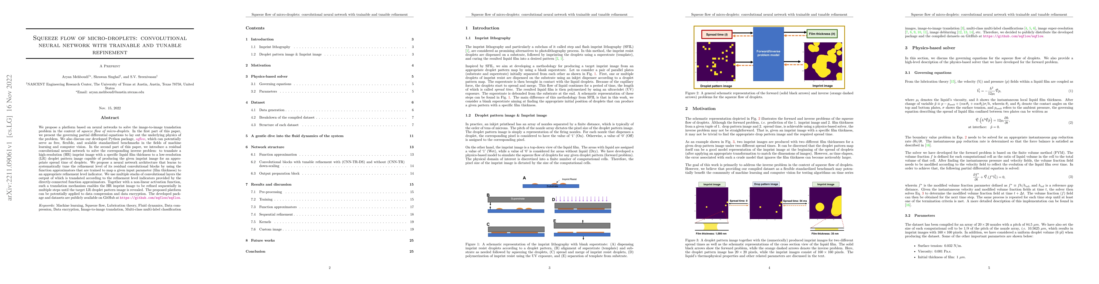 Thumbnail for Squeeze flow of micro-droplets: convolutional neural network with
  trainable and tunable refinement